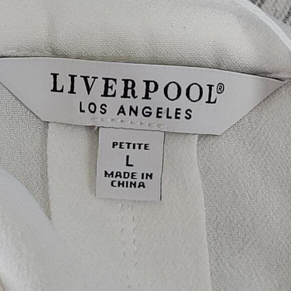Liverpool Stitch Fix women's flowy blouse white pleated NWT Petite Large office - Picture 6 of 9
